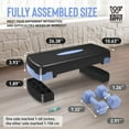 thumbnail image 4 of WF Athletic Supply Aerobic Stepper Set with Dumbbells & Measuring Tape, Adjustable Height 2 Level Risers Workout Exercise Step Platform Trainer for Home Gym Exercise Fitness Workout, Blue, 4 of 8