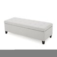 thumbnail image 6 of Storage Ottoman, Upholstered Fabric Ottoman with Storage, Storage Bench with Safety Hinge, for Entryway Living Room  Bedroom, Light Gray, 6 of 9