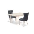 thumbnail image 6 of HomeStock Gothic Grandeur Dining Table Set Consists of a Rectangle Kitchen Table with Dropleaf and Padded Chairs, Linen White, Modern Dining Table Set for Small Spaces-Color:Platinum Gray,Size:3 Piece, 6 of 6