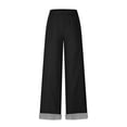 thumbnail image 3 of AUNVITO Women's Drawstring Waist Wide Leg Pants Loose Fit Casual and Comfortable 100% Cotton Elastic Cuff Trousers, 3 of 6