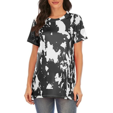 

NIUREDLTD Summer Maternity Clothes Fashion Women Maternity Pregnancy T-Shirt Tie-Dye Short Sleeve Round Neck Tops Blouse Casual Clothes