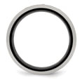 thumbnail image 2 of Black Titanium Men's Beveled .09 Ct. Dia 925 Sterling Silver Men's Bezel 7mm Wedding Band Ring Size 12, 2 of 8