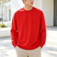 thumbnail image 2 of Mfakffe Mens Long Sleeve T Shirts Crew Neck Casual Basic Pullover Shirt Casual Basic Tee Soft Breathable Lightweight Tops, 2 of 4