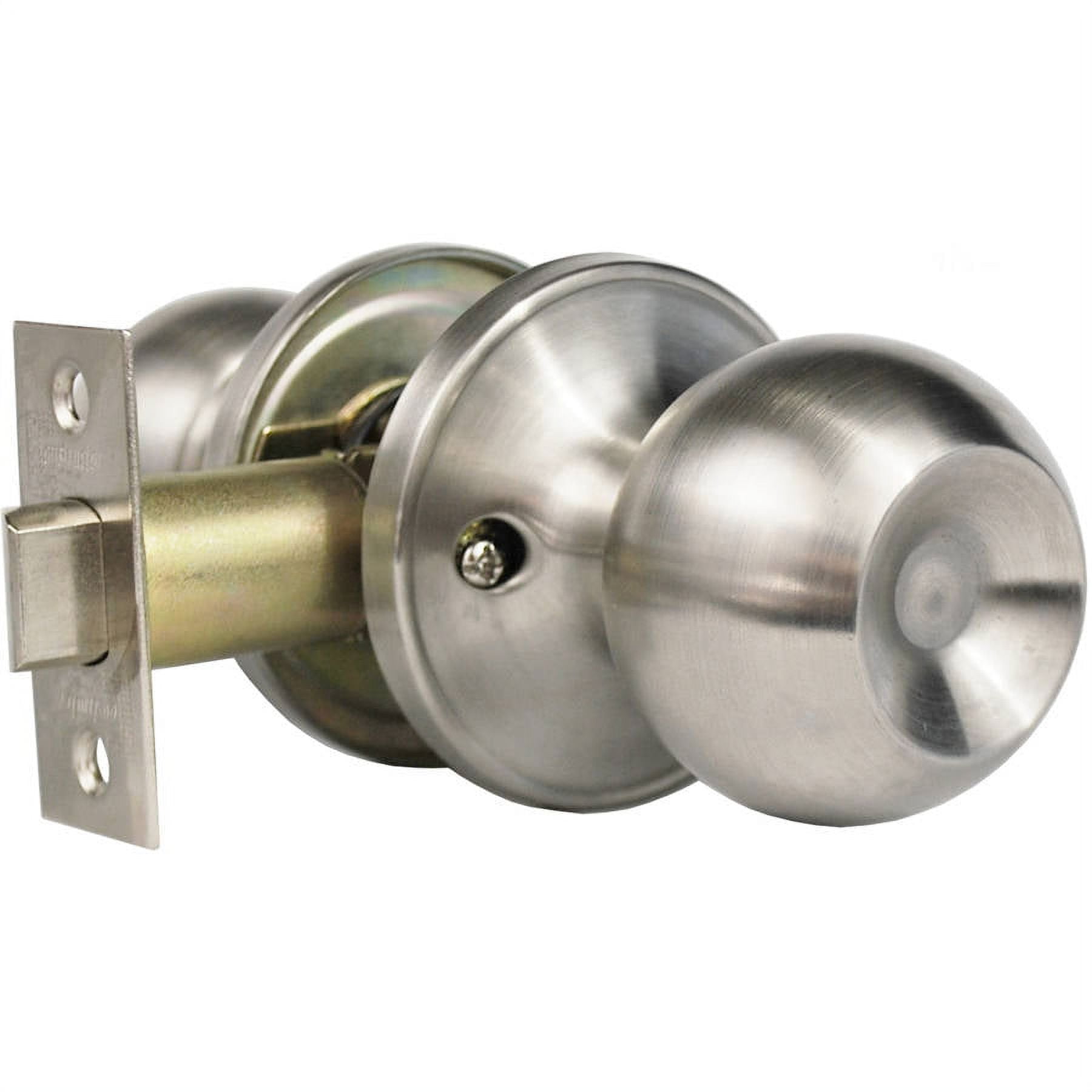 Constructor Chronos Passage Door Knob Handle Lock Set for Hallway and Closet Stainless Steel Finish