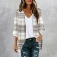 thumbnail image 1 of Cárdigan de manga larga para mujer, blusa informal estampada con bolsillo, abrigo tipo cárdigan para mujer, 1 of 5