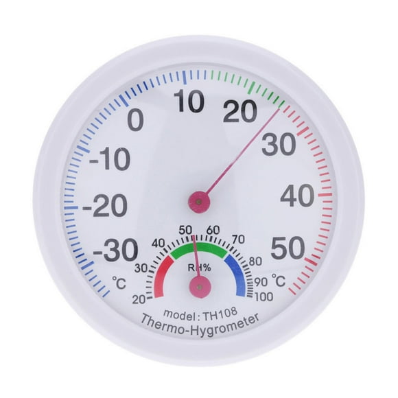Lolmot Thermomètre Extérieur Thermomètre Extérieur Intérieur Thermomètre Hygromètre Humidité en Forme d'Horloge