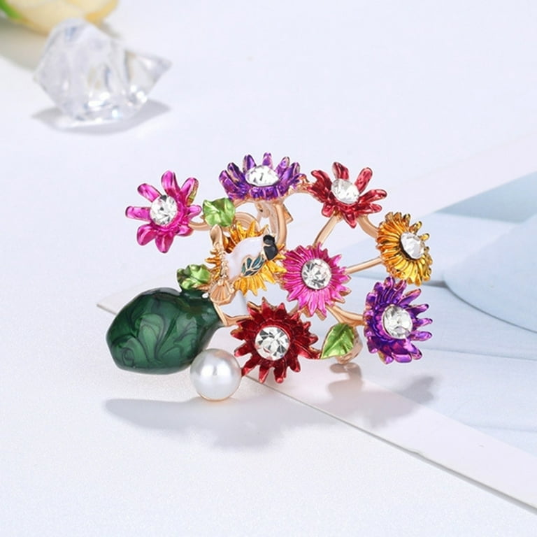 Morkopela Large Flower Brooch Pin For Dresses Beautiful Luxury