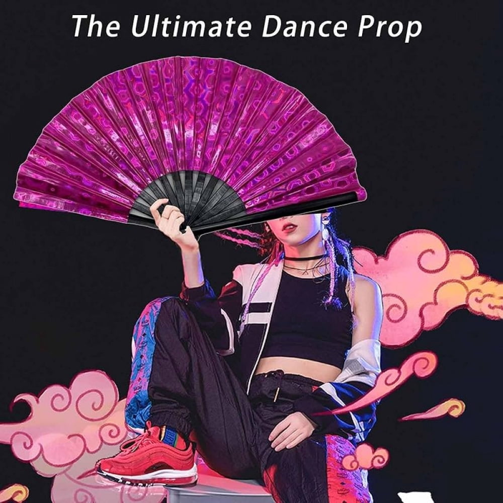 Clacker Fans Line Dance - Holographic Popping Hand Fans For Dancing ...