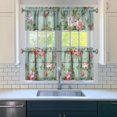 thumbnail image 3 of Pioneer Kitchen Curtains and Valance Set 24 Inch Tier Vintage Rose Print Curtains Small Drapes for Cafe Living Room Bathroom Farmhouse 3 Pieces Set Rod Pocket, 3 of 6
