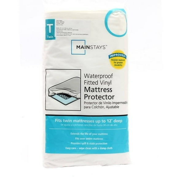 Protector de Colchón Mainstays Individual Impermeable Blanco