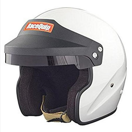 RaceQuip 253116 Gloss White X-Large OF15 Open Face Helmet (Snell SA-2015 (Best Rated Motorcycle Helmets)