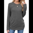 thumbnail image 1 of Suéteres de Mujer, Camisas de Larga, Moda de Otoño, Blusas de Moda, Conjuntos Fruncidos, Ropa de Invierno Gris Oscuro M, 1 of 9