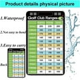 Golf Club Range Chart Card 2x3.5inch Golfers Quick Reference Distance