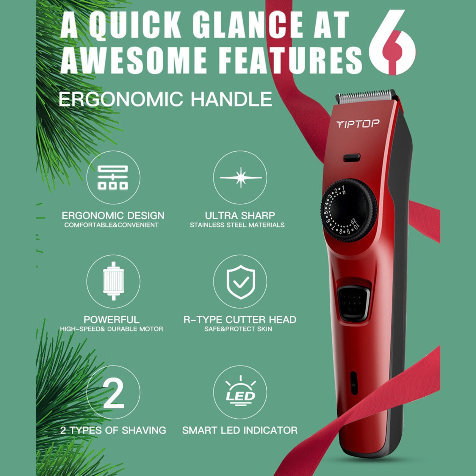 RED BEARD  Unisex Electric Shaver Red Trimmer Beard Shaver Electric