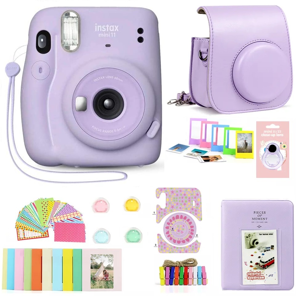Fujifilm Instax Mini 11 Instant Camera Lilac Purple + MiniMate