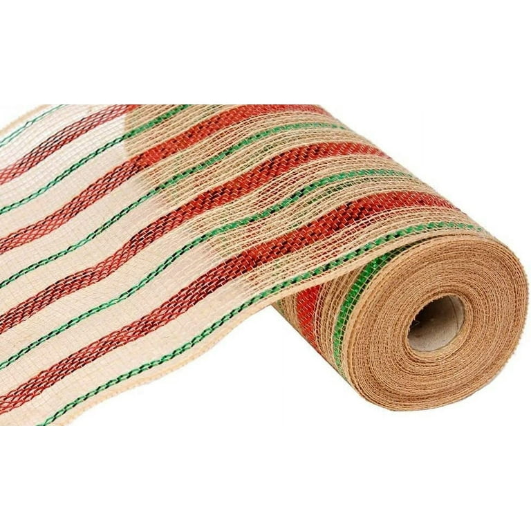 Burlap Striped Christmas Deco Mesh 10