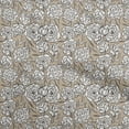 thumbnail image 1 of oneOone Velvet Dusty Gray Fabric Floral Craft Projects Decor Fabric Printed By The Yard 58 Inch Wide, 1 of 4