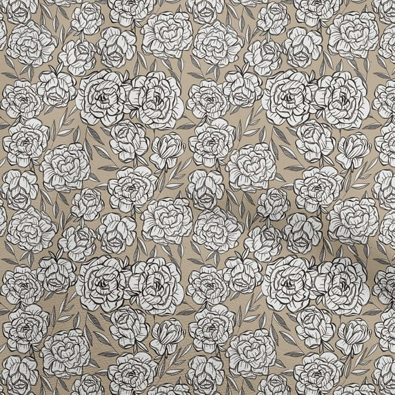 oneOone Georgette Viscose Dusty Gray Fabric Floral Sewing Material Print Fabric By The Yard 42 Inch Wide