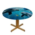 thumbnail image 3 of Seabed marine animal shark tabletop cover Sea wave tabletop cover Summer beach swimming pool fishing birthday party decorations Elastic belt tabletop cover, 3 of 7