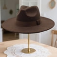 thumbnail image 2 of Fedora Hats for Men Women Wide Brim Classic Dress Panama Hat with Ribbon Band for Daily Life and Party, 2 of 6