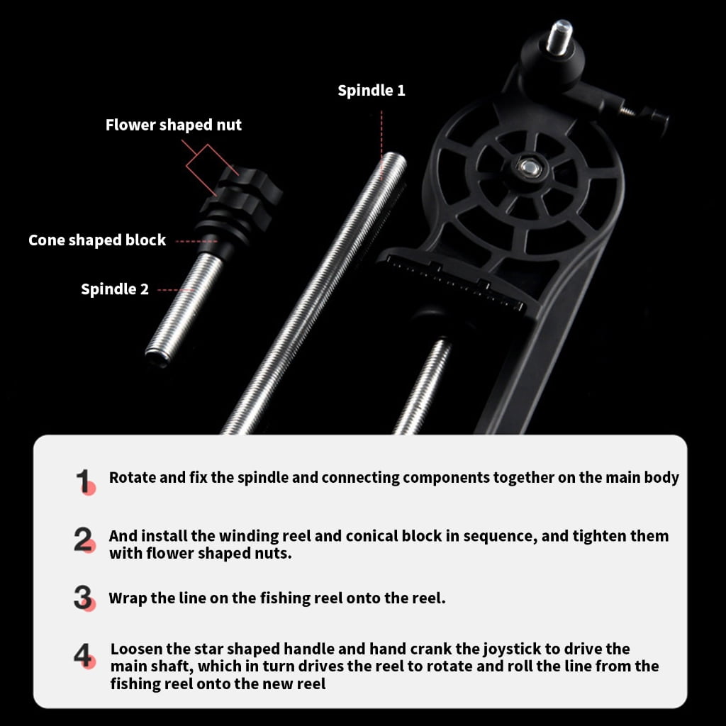 Ysmooiuy Fishing Lines Winder Equipment Efficient Line Spooling Tool Fishing Line Spoolers Spooling Station Systems with Clamp