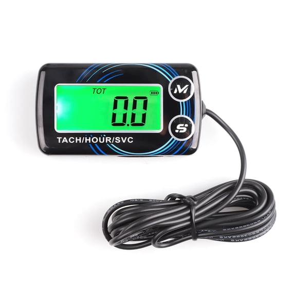Kebidu Digital Tachometer for Small Engines 25000rpm Hour Meter Rpm Gauge Zero Hour Reset Function for 2 or 4-Stroke Gasoline Engine, Lawn Mower Tractor Generator Marine Outboard ATV