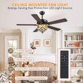 thumbnail image 3 of PHORUS 52" Tiffany Ceiling Fan with Lights Remote Control, Ceiling Fan Chandelier with Reversible Blades, Vintage Farmhouse Ceiling Fan for Living Room Bedroom, 3 of 8