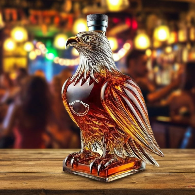 Clearance Sale - Whiskey Eagle Glass Decanter, Unique Whiskey Bottle for Men, Funny Whiskey Bottle for Men, Dad, Husband Perfect Whiskey Decanter Set for Home Bar Decoration Gifts