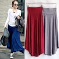 thumbnail image 2 of Vente de Liquidation! Jupe Longue Décontractée d'Été à Taille Haute pour Femmes, Jupe en Modal Élastique Drapée Fine Unie Bleu Foncé, 2 of 5