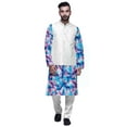 thumbnail image 1 of Atasi Ethnic Dupion Silk Kurta Pyajama Set With Printed Nehru Jacket For Mens, 1 of 1