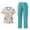 Vet Cute Dog Paw, variant on Yspwyqan Dog Paw Scrubs for Women Set, 2 Piece V-Neck Short Sleeve Scrub Top & Straight Leg Cargo Pants, Stretchy Breathable Nurse Unforms with 6 Pockets for Pet Grooming, Size S