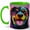 Green, variant on Pop Art Rottweiler Coffee Mug, Colorful Dog Mug, Ceramic 11 oz