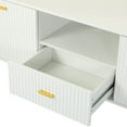 thumbnail image 6 of TV Stand for TVs up to 65", Solid Wood Sidetable Storage Cabinets with Drawer and Shelf for Bedroom Living Room, Easy Assembly, Space Saving, White, 6 of 7