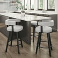 thumbnail image 6 of Amisco Parker 26 In. Swivel Counter Stool - Grey White Polyester / Black Metal, 6 of 9