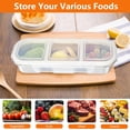 thumbnail image 4 of ABCISI 2Pack Stainless Steel Snack Box Container, Reusable Metal Bento Box, Leak Proof 3 Compartment Divided Food Storage Containers for Travel Home Picnic Work (clear lids), 4 of 11
