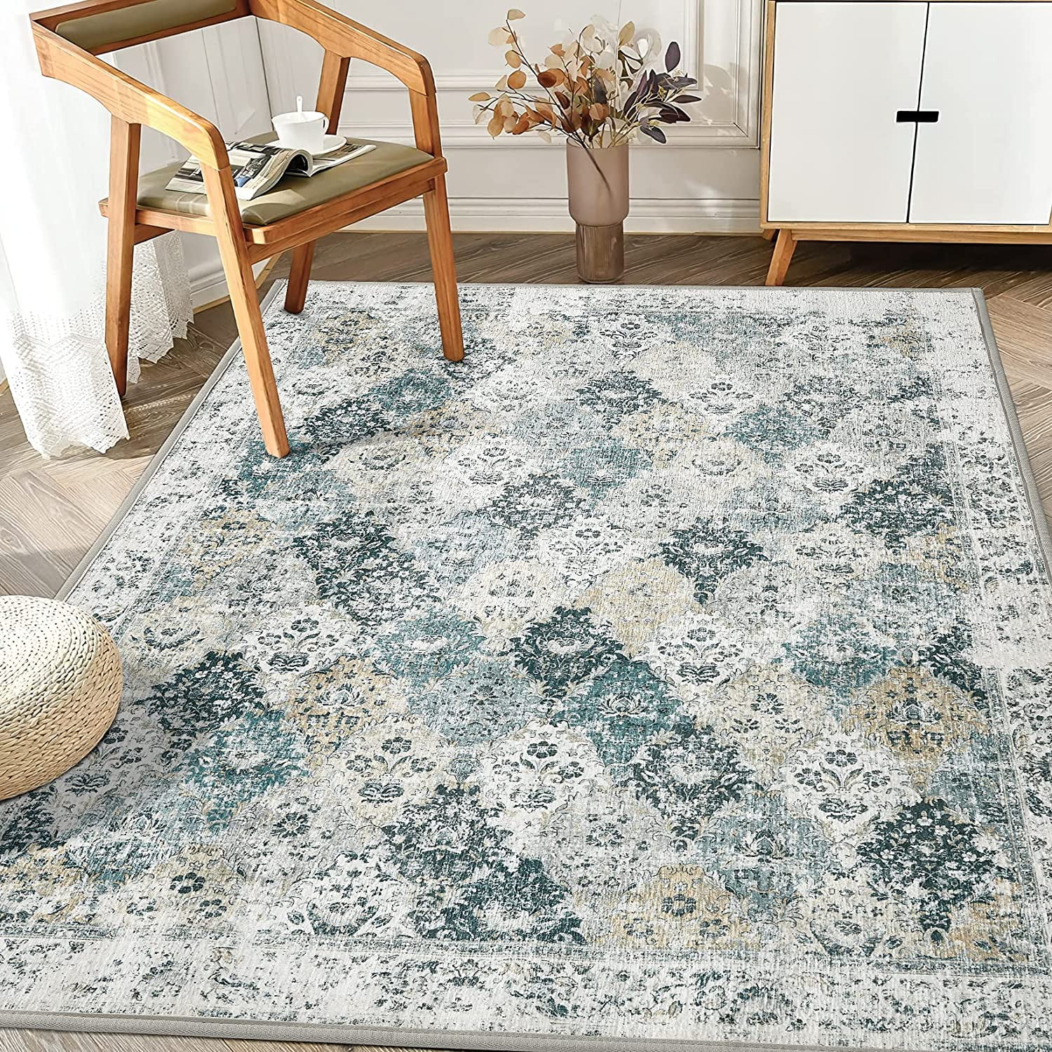 Area Rug Living Room Rugs 8x10 Large Soft Bedroom Carpet Non Shedding Washable Farmhouse Boho