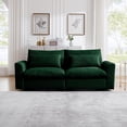 thumbnail image 3 of Oversized Cloud Couch for Living Room, 86.8" Comfy Corduroy Sofa with Lumbar Pillow, Modern Oversized Loveseat Sofa Modular Couch with Wide Armrest for Living Room, Apartment, Office, Green, 3 of 9