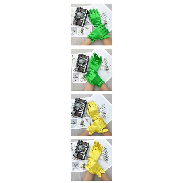 Coreano fino corto satén vestido de novia guantes mujeres verano dedo completo elástico UV perla LaceCycling D ShuxiuWang 8390614752825