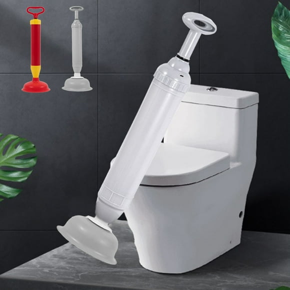 Desatascador de inodoro de alta resistencia | Removedor multiuso de obstrucciones para baños, cocinas, bañeras, lavabos | Plástico gris/rojo | 13x10x48 cm | Herramienta eficiente para desatascar