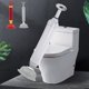 thumbnail image 1 of Potente juego de desatascador de inodoro, removedor de obstrucciones multiusos para canalón de cocina de baño, mango de plástico de alta resistencia, 18.9 pulgadas, gris o rojo, diseño colgante, 1, 1 of 7