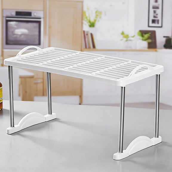 RYDCOT Plastic Storage Shelves, Stackable Standing Shelf, Kitchen Storage Rack, Bathrooms Standing Shelf, Small Floor Shelves for Kitchen, Living Room, Bedroom, office