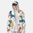 thumbnail image 4 of Sigee Dinosaur Print UPF50+ Men's Sun Protection Hoodie Shirt SPF UV Shirt Long Sleeve Fishing Outdoor Lightweight, S-3XL, 4 of 9