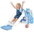 thumbnail image 4 of XJD 3 in 1 Toddler Slide, Baby Slide Climber Playset with Basketball Hoop and Ball, Indoor and Outdoor Playground for Kids (Blue), 4 of 12