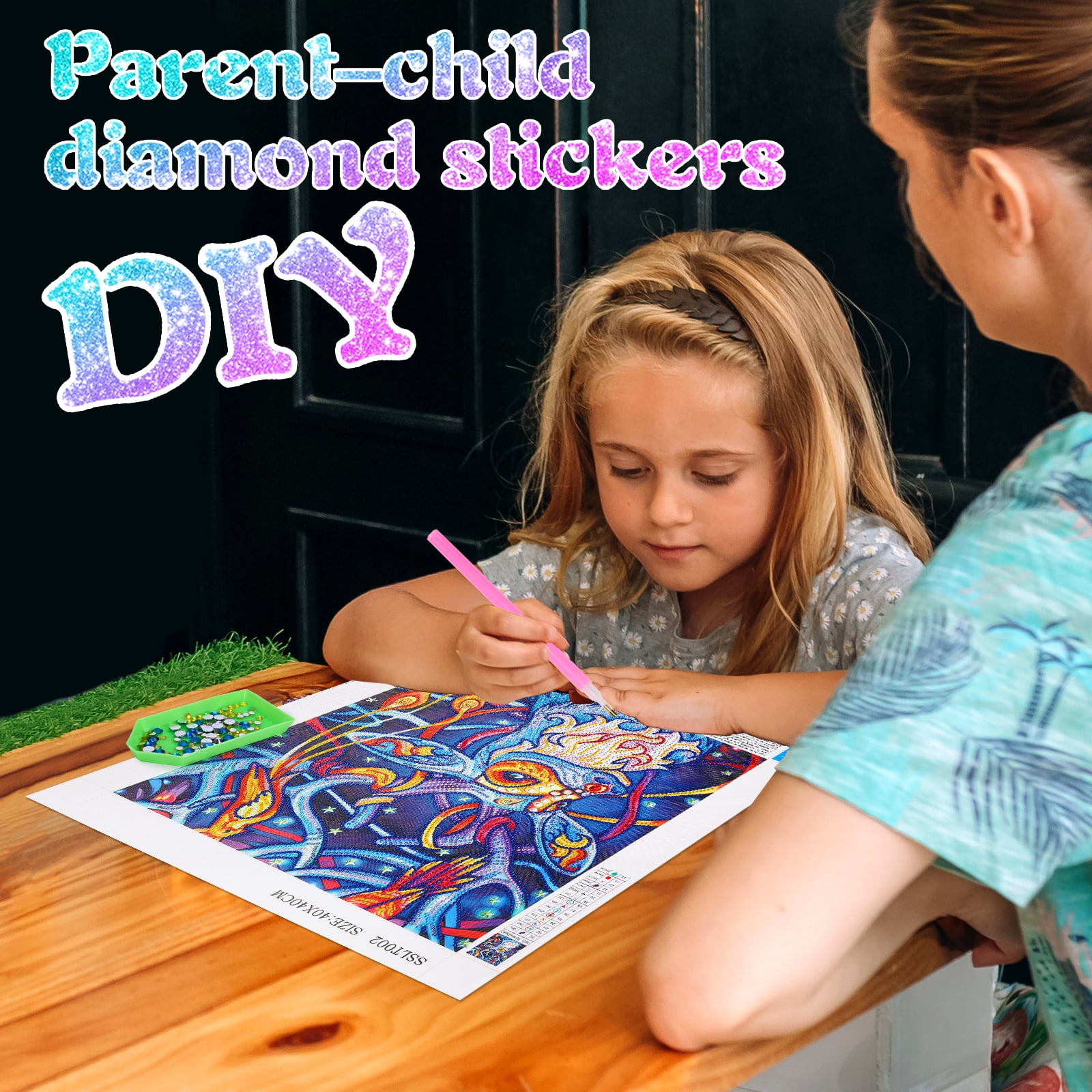 xackcme 4 PCS 5D Diamond Painting Kit for Kids-Full Drill Diamond Painting  Kits for Kids,DIY Gem Arts Crafts for Beginners Girls Boys Ages 6-8-9-12
