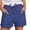 Blue, variant on WAYUTE Womens Shorts Straight Leg High Waist Sports Loose Shorts Trendy Solid Color with Pockets Stretchy for Summer Daily Wear