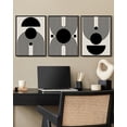 thumbnail image 2 of Drsoum Black and White Abstract Wall Art Minimal Decor Duotone Dark Brush Stroke Prints Shapes Illustrations Modern Art Ready To Hang 11x14in3pcs Black Framed, 2 of 5