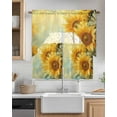 thumbnail image 2 of Suflower Swag Valance and Tier Curtains 36'' Length Set, Country Farmhouse Plant Pastoral Floral Yellow Light Filtering Kitchen Curtains, Tier Curtain Valances for Bathroom/Living Room/Bedroom/Café, 2 of 6