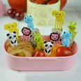 thumbnail image 3 of 10pcs Animal Farm Fruit Fork Mini Cartoon Children Snack Cake Dessert Food Pick Toothpick Bento Lunches Party Decor Random Color, 3 of 8