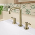 thumbnail image 2 of PARLOS Widespread 2-handle Bathroom Faucet with Water Supply Lines，Brushed Gold, 2 of 13