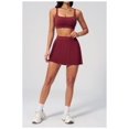 thumbnail image 2 of PISONIC 2 Piece Tennis Dresses for Women High Waisted Pleated Skirt Sets Workout Sports Bra Golf Outfits, 2 of 8